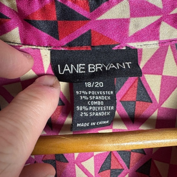 Lane Bryant Women's Geometric 1/2‎ Button V-Neck Short Sleeve Blouse Size 18/20 - Picture 3 of 11